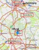 Situation géographique de Celle. Source: document cartographique Viamichelin
