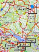 Situation géographique d'Ulm. Source: Viamichelin