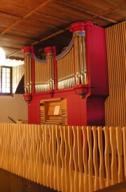 Château-d'Oex, autre vue du nouvel orgue du Temple. Cliché personnel