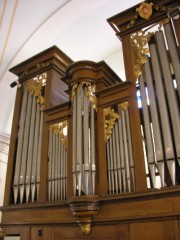 Les restes de l'orgue Bloch (1826) d'Undervelier. De beaux restes. Cliché personnel