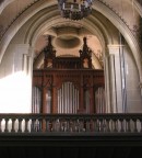 L'orgue Goll de l'église catholique-chrétienne de Berne (1885), toujours en activité. Cliché personnel