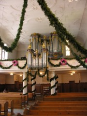 Vue de l'orgue Kuhn de la Stadtkirche de Lenzburg. Cliché personnel