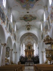 Vue intérieure de la nef de la Basilique de Mariastein. Cliché personnel