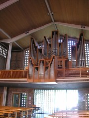 Vue d'ensemble de la tribune de l'orgue (orgue Graf de 1971). Cliché personnel