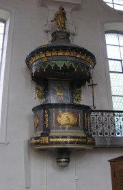 Vue de la chaire de la Pfarrkirche de Dagmersellen. Cliché personnel