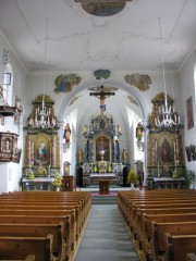Vue d'ensemble intérieure de la Pfarrkirche de Beromünster. Cliché personnel