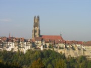 Une vue panoramique sur le vieux Fribourg, depuis la terrasse devant le couvent de Montorge. Cliché personnel