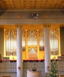 L'orgue Kuhn de la Friedenskirche à Berne (orgue: 1970). Eglise: 1918-20. Cliché personnel (15 déc. 2007)