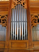 Détail de la Montre de l'orgue Garnier aux Planchettes. Cliché personnel (7.02.2008)