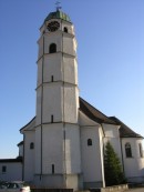 Vue de l'église de Winznau. Cliché personnel (09.02.2008)
