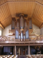 Vue de l'orgue Goll depuis la nef. Cliché personnel