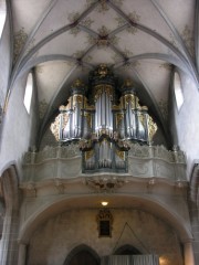 Vue de la nef en direction du Grand Orgue Bossart. Cliché personnel
