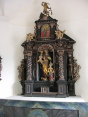 Vue de l'autel baroque magnifique, dans la chapelle attenante à l'église. Wolfenschiessen. Cliché personnel