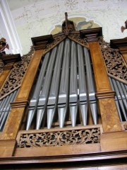 Les tuyaux de la Montre de l'orgue de choeur, Engelberg. Cliché personnel