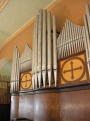 Le Landeron, église catholique, l'orgue Dumas (1950). Cliché personnel