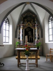 Vue du choeur de la chapelle haute. Cliché personnel (mai 2008)