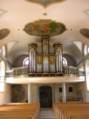 Vue de la nef en direction de l'orgue Füglister (1985). Cliché personnel