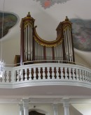Vue de l'orgue de Rechthalten avec son buffet de Mooser (1838). Cliché personnel (mai 2008)