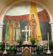 Vue détaillée de la fresque de la chapelle droite (par R. Pasotti). Cliché personnel