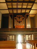 Vue de l'orgue Mascioni de l'église S. Nicolao (Lugano-Besso). Cliché personnel (fin mai 2008)
