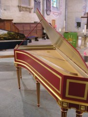 Vue du clavecin de style français de M. Chabloz. Cliché personnel