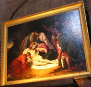 Vue de la toile de Gustave Dauphin: Ensevelissement du Christ (début 19ème s.). Cliché personnel