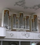 Vue de l'orgue Kuhn (1970) de l'église réform. de Steckborn. Cliché personnel (sept 2008)