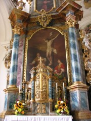 Détail d'un autel latéral baroque (Crucifixion). Cliché personnel