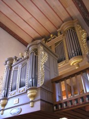 Autre vue du grand orgue en contre-plongée. Cliché personnel