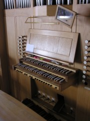Une vue de la console de l'orgue. Cliché personnel