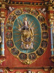 Le médaillon de la Vierge au Rosaire (autel Nord, à gauche). Cliché personnel