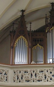 Laufen, église Herz-Jesu. Détail du buffet d'orgue néogothique. Cliché personnel