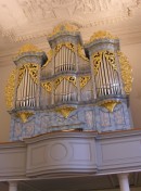 L'orgue J. Ahrend de l'église des Jésuites, Porrentruy (CH): 1985. Cliché personnel (déc. 2008)