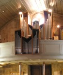 Vue de l'orgue de l'église de Matran. Cliché personnel (janv. 2009)
