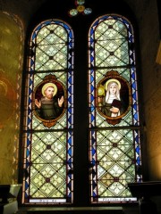 Vitrail de St François d'Assise et Ste Claire d'Assise. Cliché personnel