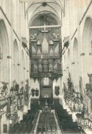 Marienkirche de Lübeck: l'orgue de Buxtehude avant sa destruction. Gravure ancienne
