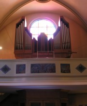 L'orgue de l'église catholique de Colombier. Cliché personnel