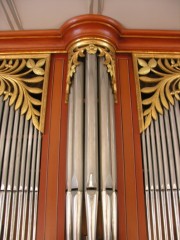 Façade de l'orgue de Gampelen. Cliché personnel
