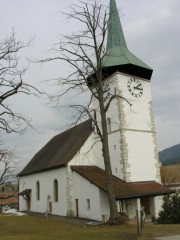 Vue de l'église réformée de Tavannes. Cliché personnel (mars 2009)
