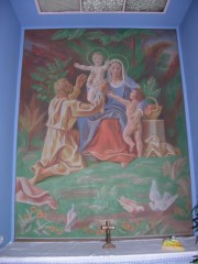 Peinture murale de la chapelle à droite du choeur (A. Blanchet). Cliché personnel
