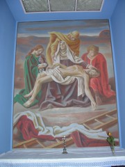 Peinture murale de la chapelle à gauche du choeur (A. Blanchet, 1928). Cliché personnel