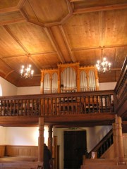 Vue d'ensemble de l'orgue et de la tribune ouest. Cliché personnel