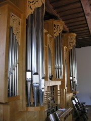 Vue de la façade des orgues, Aarberg. Cliché personnel