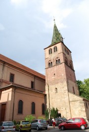 Vue de l'église de Turckheim. Cliché personnel (août 2009)