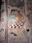 Fragment célèbre des peinture murales d'Albertus Pictor (15ème s.). Crédit: //en.wikipedia.org/