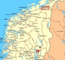 Situation de Trondheim sur la carte de Norvège