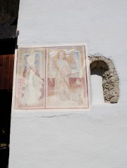 Fragment de peintures murales sur le mur Sud de l'église. Cliché personnel