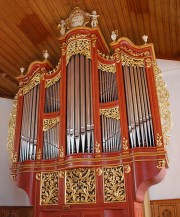 Une dernière vue du grand orgue Rieger de Meiringen. Cliché personnel