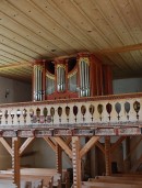 Vue de l'orgue de l'église d'Oberwil im Simmental. Cliché personnel (avril 2010)