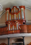 Vue de l'orgue J.-B. Carlen (1822) de l'église de Vouvry. Cliché personnel (juin 2010)